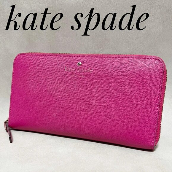 Kate spade wallet long wallet pink round zipper  B000446 - Picture 1 of 10